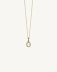 18k yellow gold diamond initial pendant. Luxury custom design. Initial O.