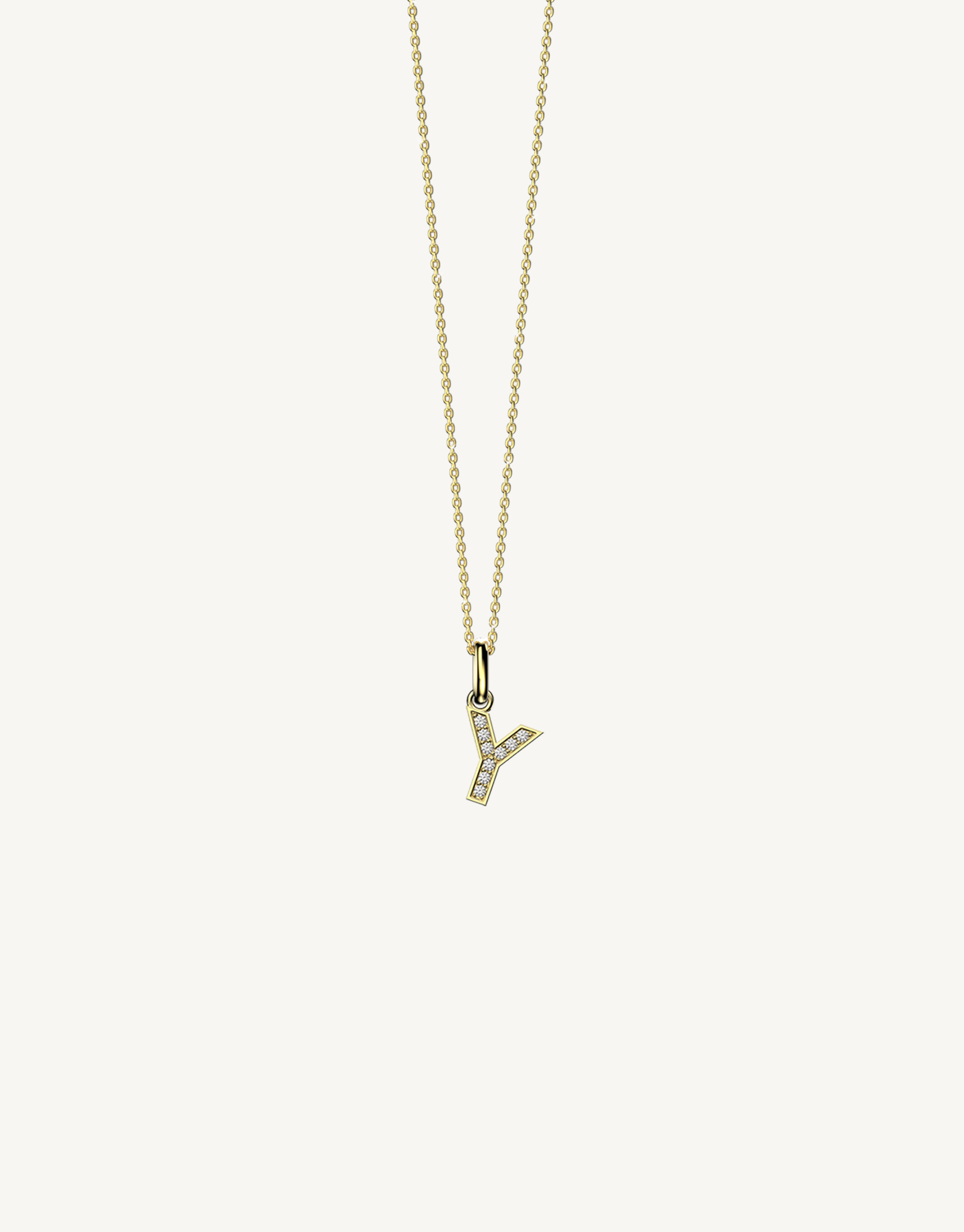 18k yellow gold diamond initial pendant. Luxury custom design. Initial Y.